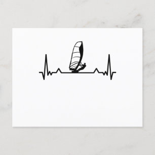 Windsurfing Heartslag Line Funny Gifts Vykort