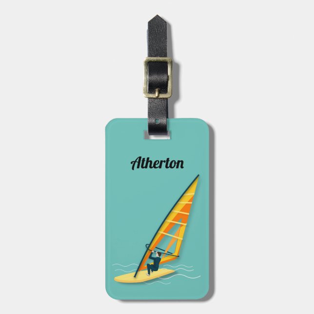 Windsurfing Luggage Tag Bagagebricka (Vertikal Framsida)