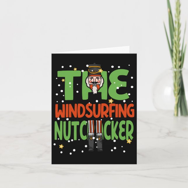 Windsurfing Nutcracker Funny jul Pajama Kort (Framsida)