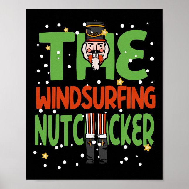 Windsurfing Nutcracker Funny jul Pajama Poster (Framsidan)
