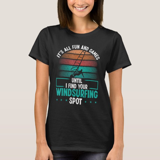 Windsurfing Spot Windsurf Board Funny Windsurfer S T Shirt (Framsida)