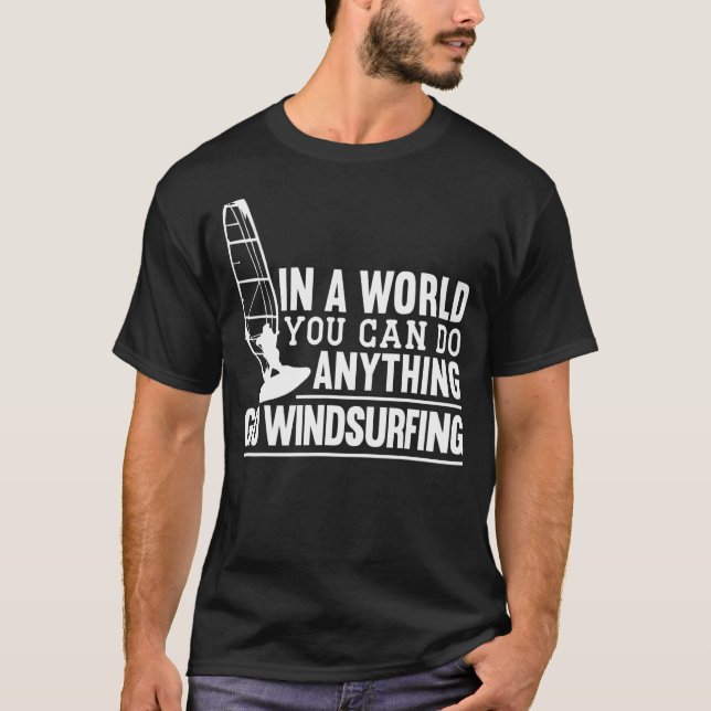Windsurfing Surfing Board Water Sports T Shirt (Framsida)