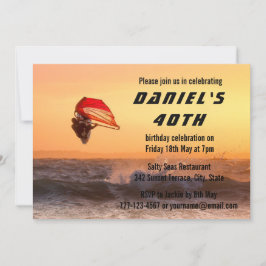 Windsurfing vid solnedgång Anpassningsbar för sege Inbjudningar