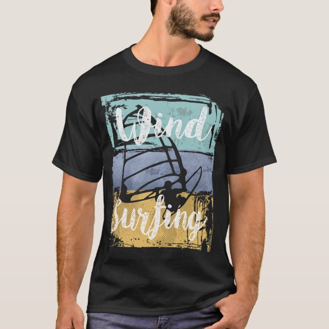 Windsurfing Vintage Retro Windsurf T Shirt (Framsida)