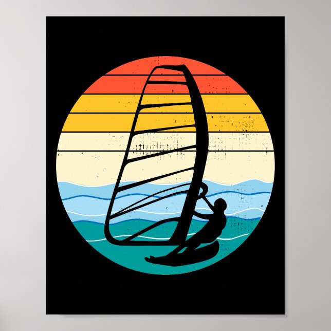 Windsurfing Windsurf Windsurfer Surfa Vatten sport Poster (Framsidan)