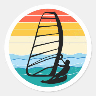 Windsurfing Windsurf Windsurfer Surfa Vatten sport Runt Klistermärke