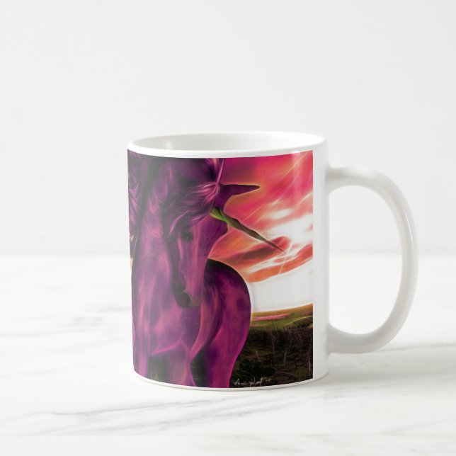 Windswept Amethyst Unicorn Kaffemugg (Höger)