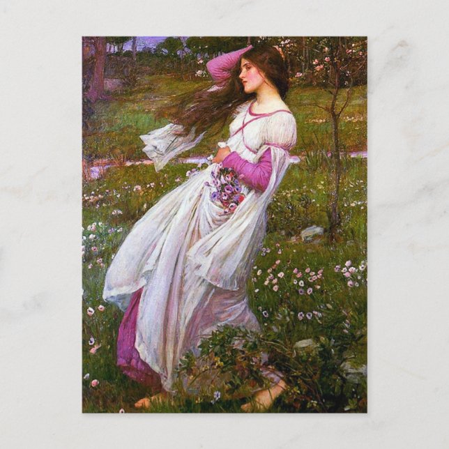 Windswept av John William Waterhouse Vykort (Framsida)