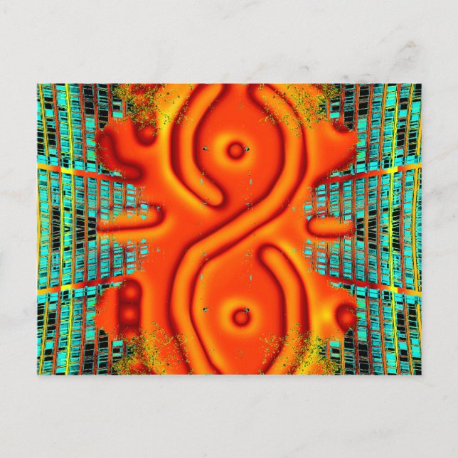 Windswept Extreme Design Orange Urban Futurism Vykort (Framsida)