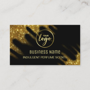 Windswept Glitter Black och Guld Parfym Visitkort
