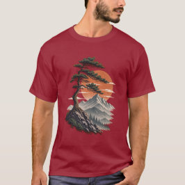 Windswept Pine Mountain Sunset Landscape T Shirt