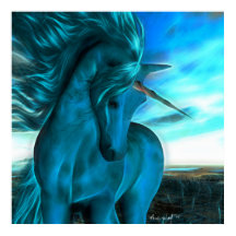 Windswept Unicorn i Azure