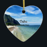 Windward Oahu Beach Ornament<br><div class="desc">Visa tropisk strand från Windward Oahu i Hawaii.</div>