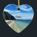 Windward Oahu Beach Ornament<br><div class="desc">Visa tropisk strand från Windward Oahu i Hawaii.</div>