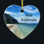 Windward Oahu Beach Ornament<br><div class="desc">Visa tropisk strand från Windward Oahu i Hawaii.</div>