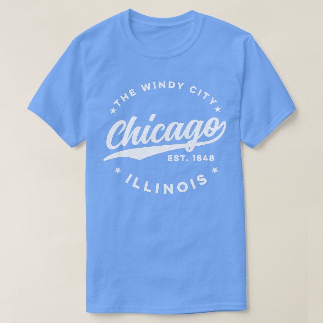 Windy City Chicago White Text T Shirt (Design framsida)