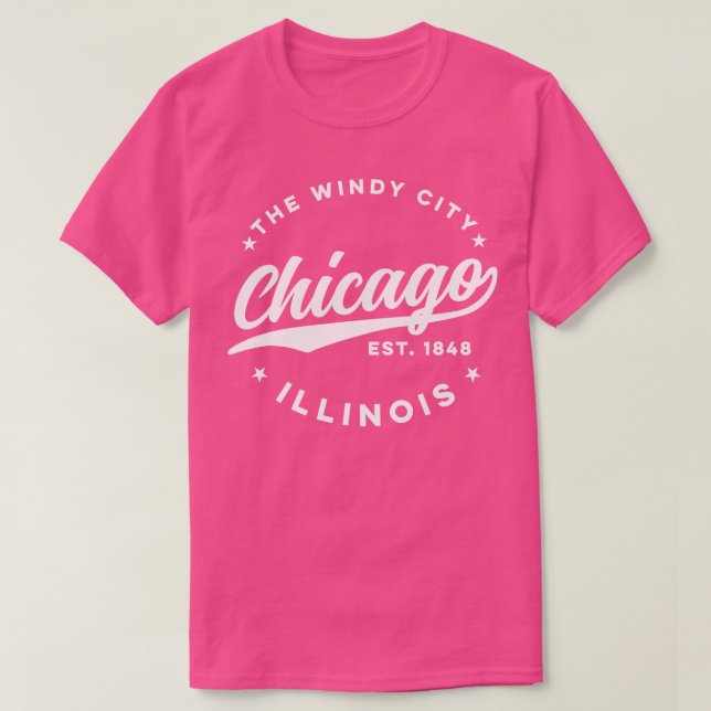 Windy City Chicago White Text T Shirt (Design framsida)