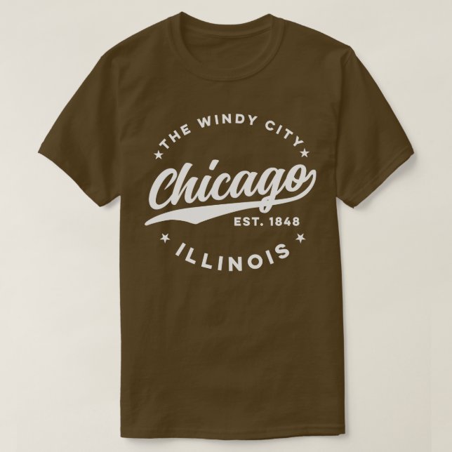 Windy City Chicago White Text T Shirt (Design framsida)