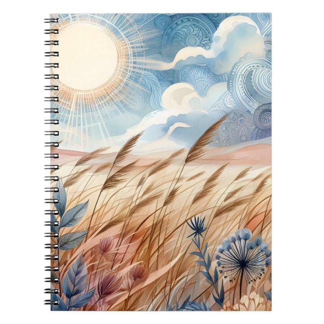 Windy Day Rustic Boho Mountain Prairie Land Anteckningsbok (Framsidan)