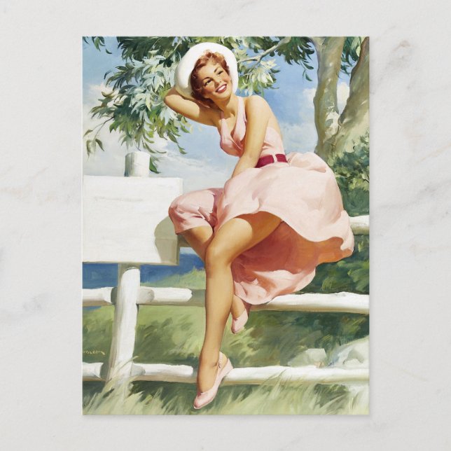 Windy på Fence Pin Up Vykort (Framsida)