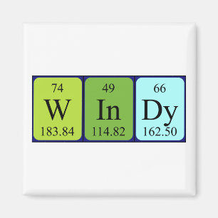 Windy periodiskt bord namn magnet