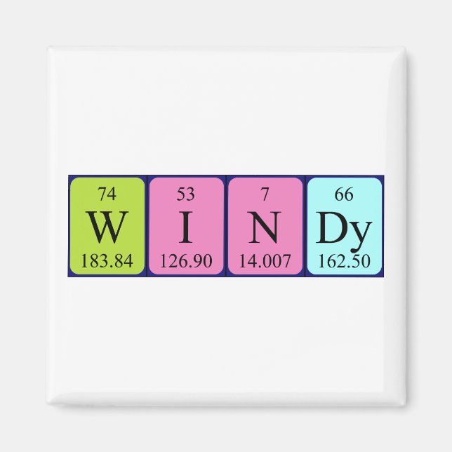 Windy periodiskt bord namn magnet (Framsidan)