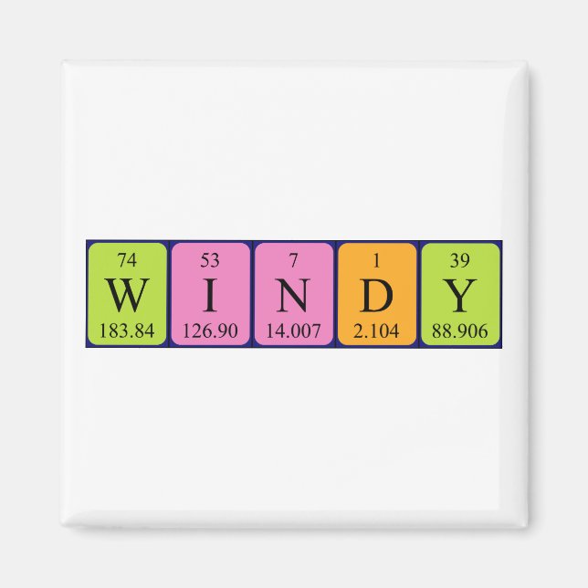 Windy periodiskt bord namn magnet (Framsidan)
