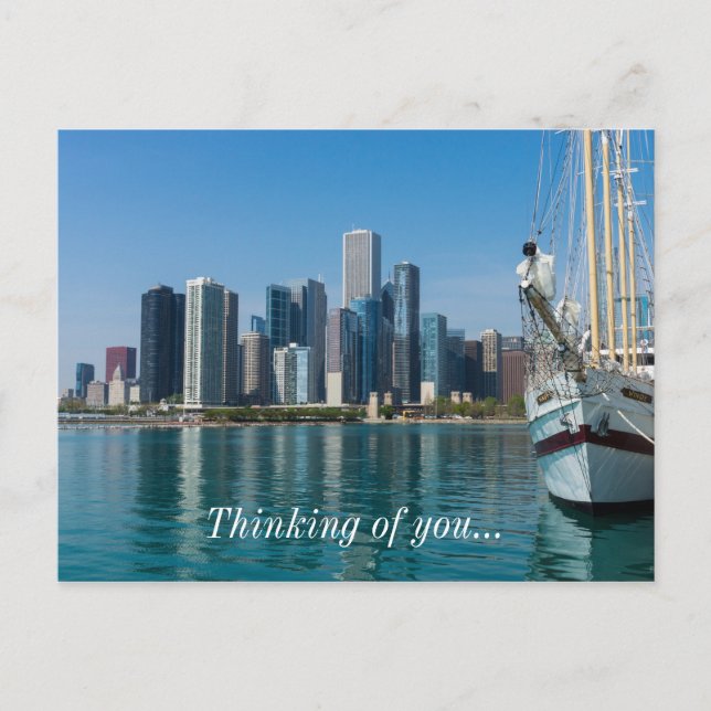 Windy Sailing Thinking of You Postcard Vykort (Framsida)