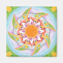 Windy Sunblommor Refrigerator Magnet