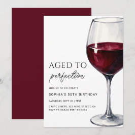 Wine Aged To Perfection Adult Birthday Party Inbjudningar