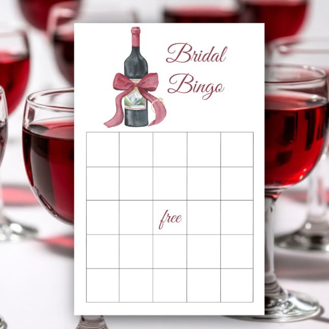 Wine and Bow Bridal shower bingo game (Skapare uppladdad)