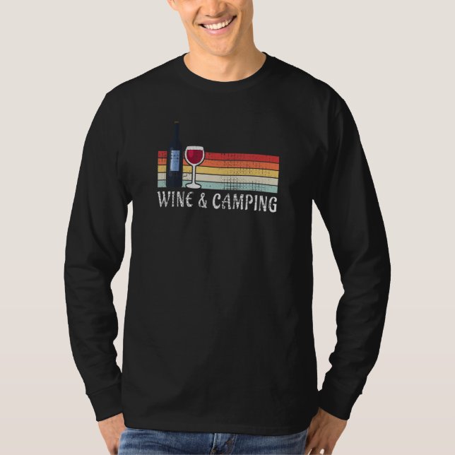 Wine And Camping Graphic   Camping Drinking T Shirt (Framsida)