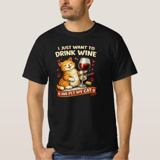 Wine and Cats – Funny Cat Wine Lover T Shirt