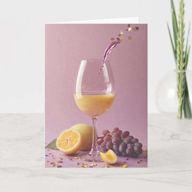 Wine and Cheers to Another Year Kort (Framsida)
