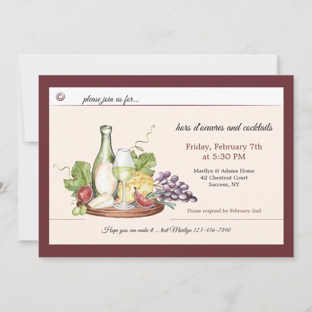 Wine and Cheese Invitation Inbjudningar (Framsida)