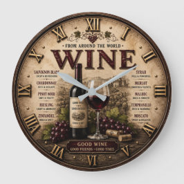 Wine Around the World Rustic Vineyard Stor Klocka