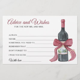 Wine before vows Bridal Shower Advice and Wishes Brevpapper