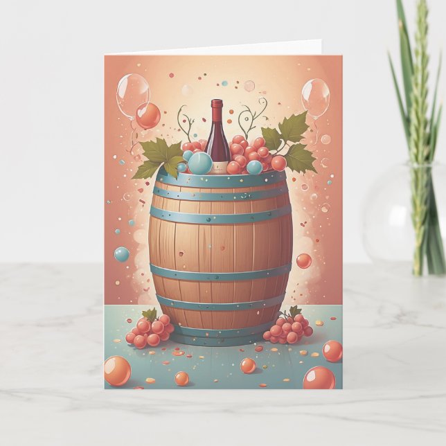 Wine Birthday Wishes Kort (Framsida)