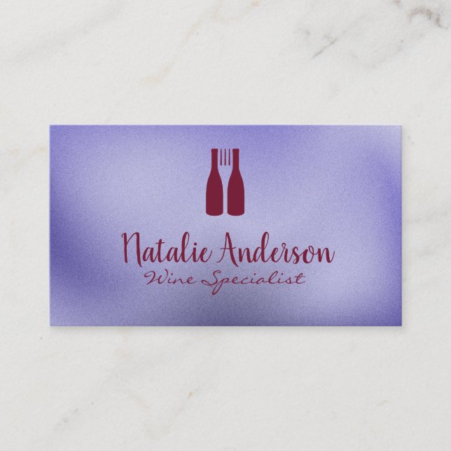 Wine Bottles Fork Logo | Vineyard Visitkort (Framsida)