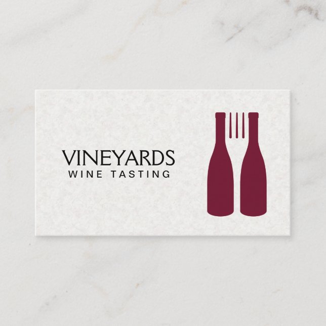 Wine Bottles Fork Logo Visitkort (Framsida)
