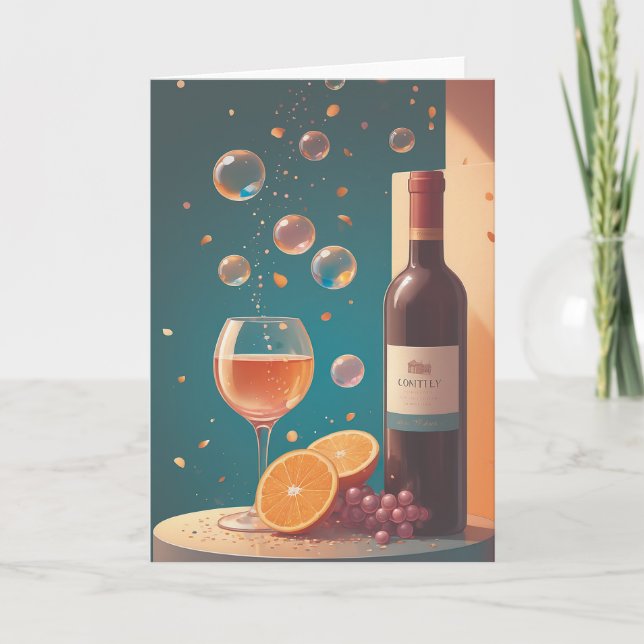 Wine Cellar Birthday Shine Kort (Framsida)