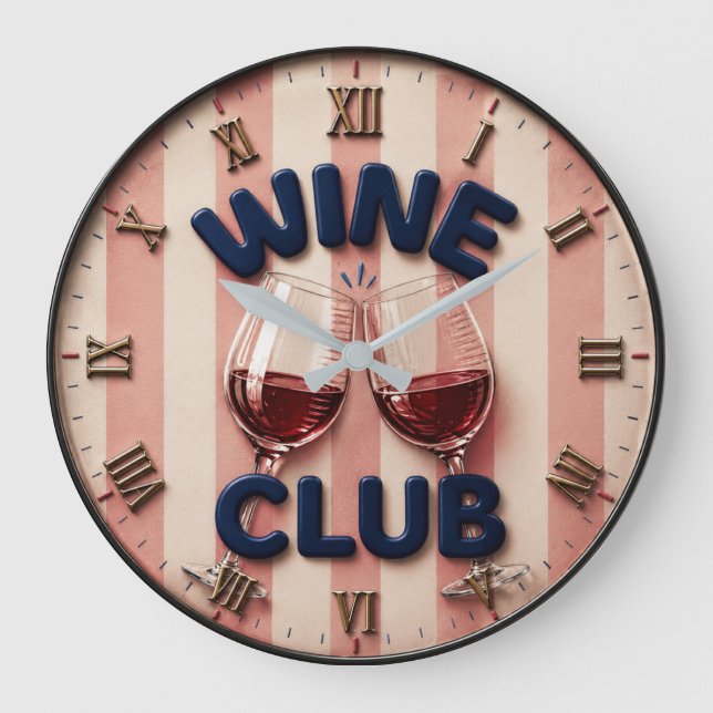 Wine Club Cheers Wine Rustic Winery Bar Stor Klocka (Framsida)