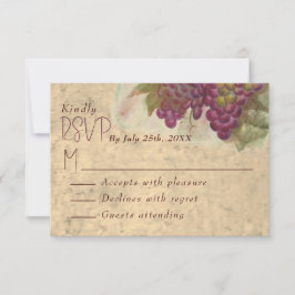 Wine Country Wedding Rustic Elegant RSVP Card OSA Kort