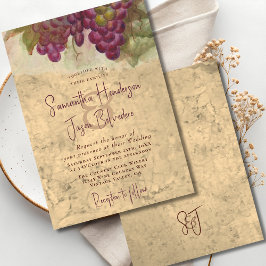 Wine Country Wedding Rustic Vineyard Monogram Inbjudningar