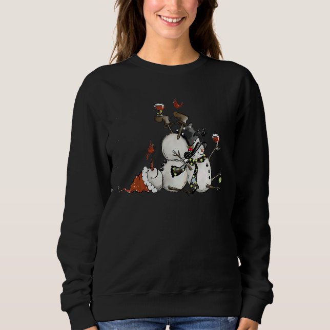 Wine  Cute Snowman I'm Dreaming Of A Wine Christma T Shirt (Framsida)