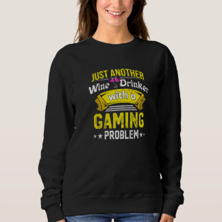 Wine Drinker with Gaming Problem Wine Lover Funny  T Shirt