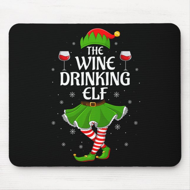 Wine Drinking Elf Christmas Family Girl Women Elf  Musmatta (Framsidan)