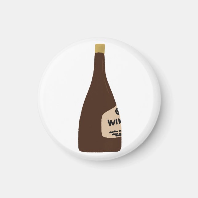 Wine Enthusiast Brun Flaska Sommelier Present Magnet (Framsidan)