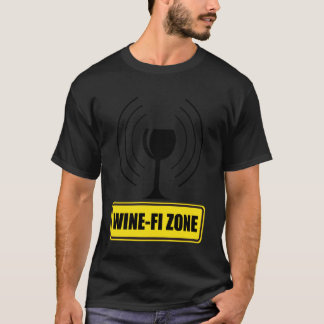 Wine-Fi WiFi-vågor Vuxna Trådlös Lokal Vinkällare T Shirt