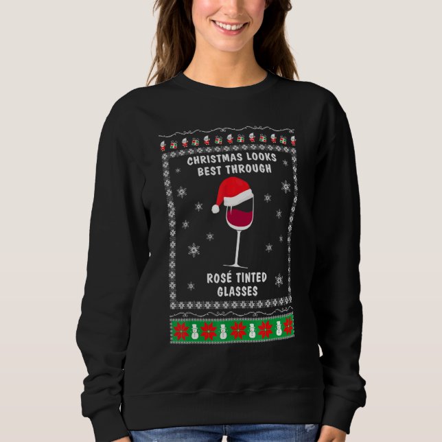 Wine   for christmas  Ugly xmas 1 T Shirt (Framsida)